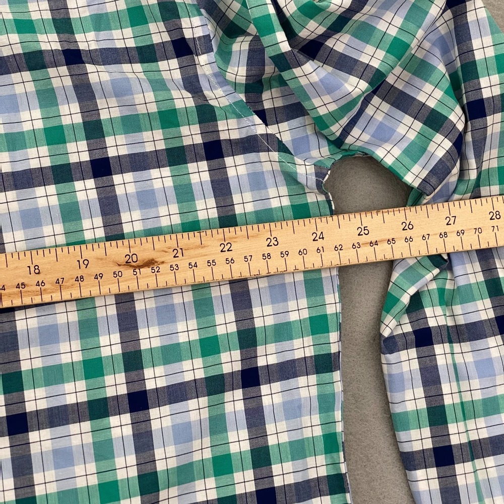 Barbour Mens Button shirt Large regular Fit Plaid Cotton Green blue NEW NWT - Picture 15 of 16